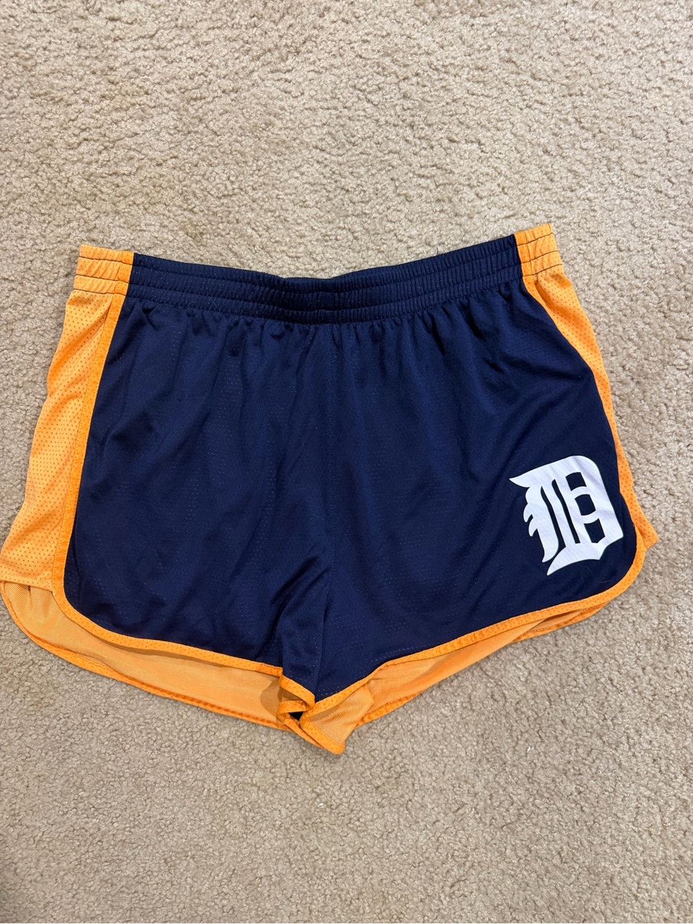 PINK Victoria's Secret Navy Athletic Shorts with Orange Trim